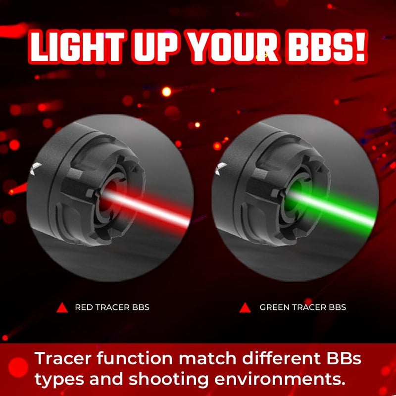 ACETECH Airsoft Riffle Tracer Unit Predator 14mm CCW Negative Thread Glow in The Dark Green/Red BB LED Beam Lighting Effect - Image 5
